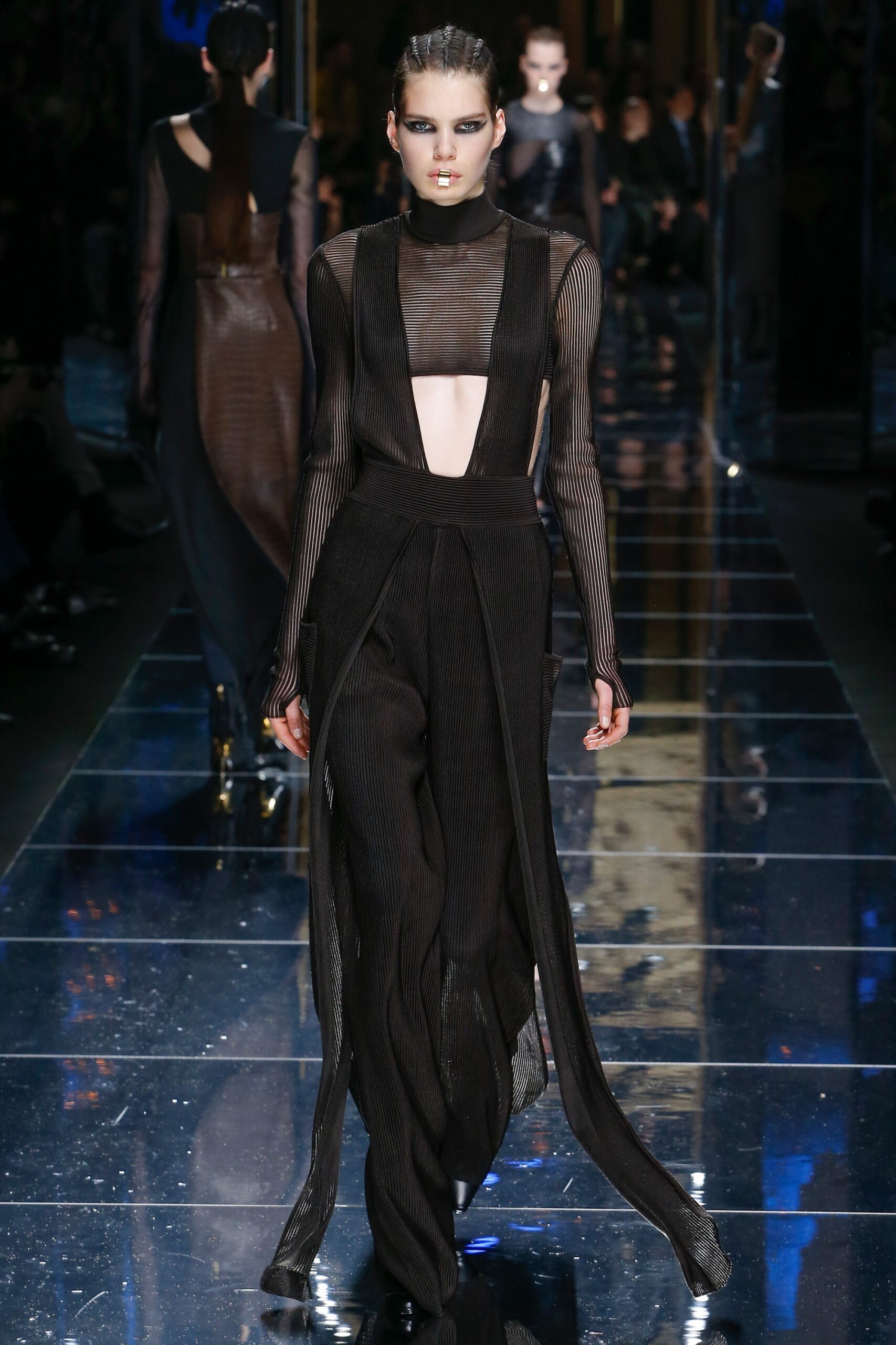 black silk fitted jumpsuit