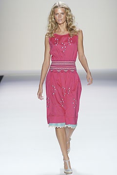 pink relaxed embroidered midi dress