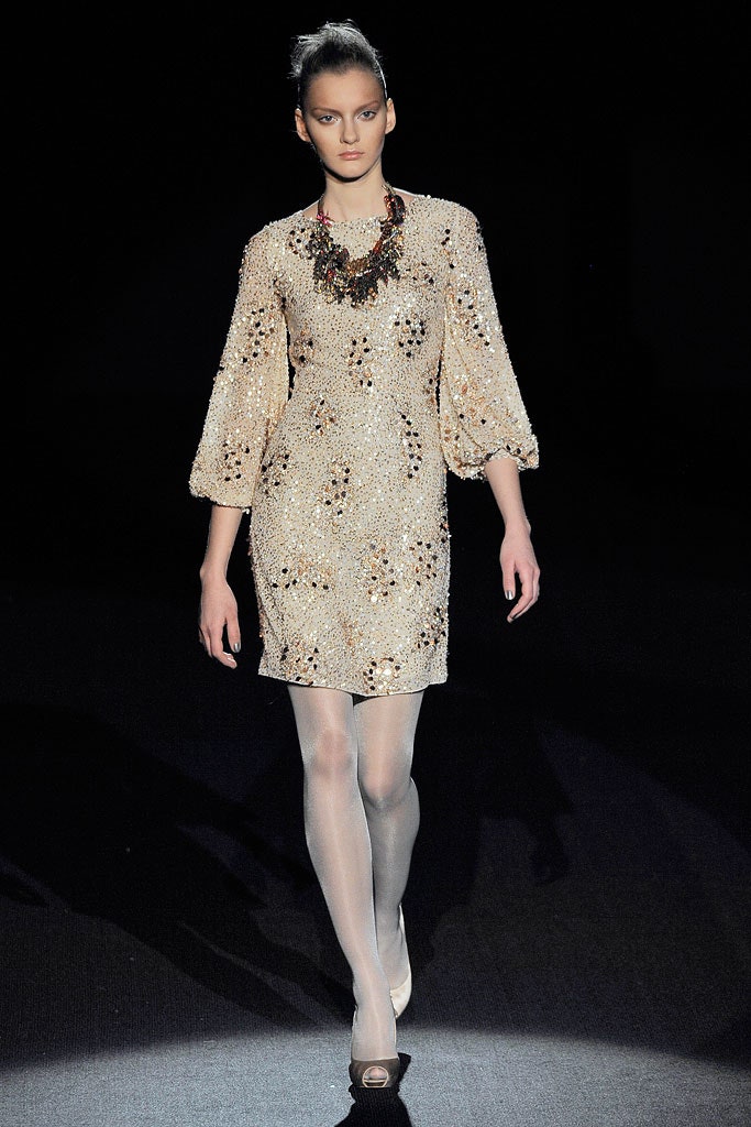 beige embellished mini dress