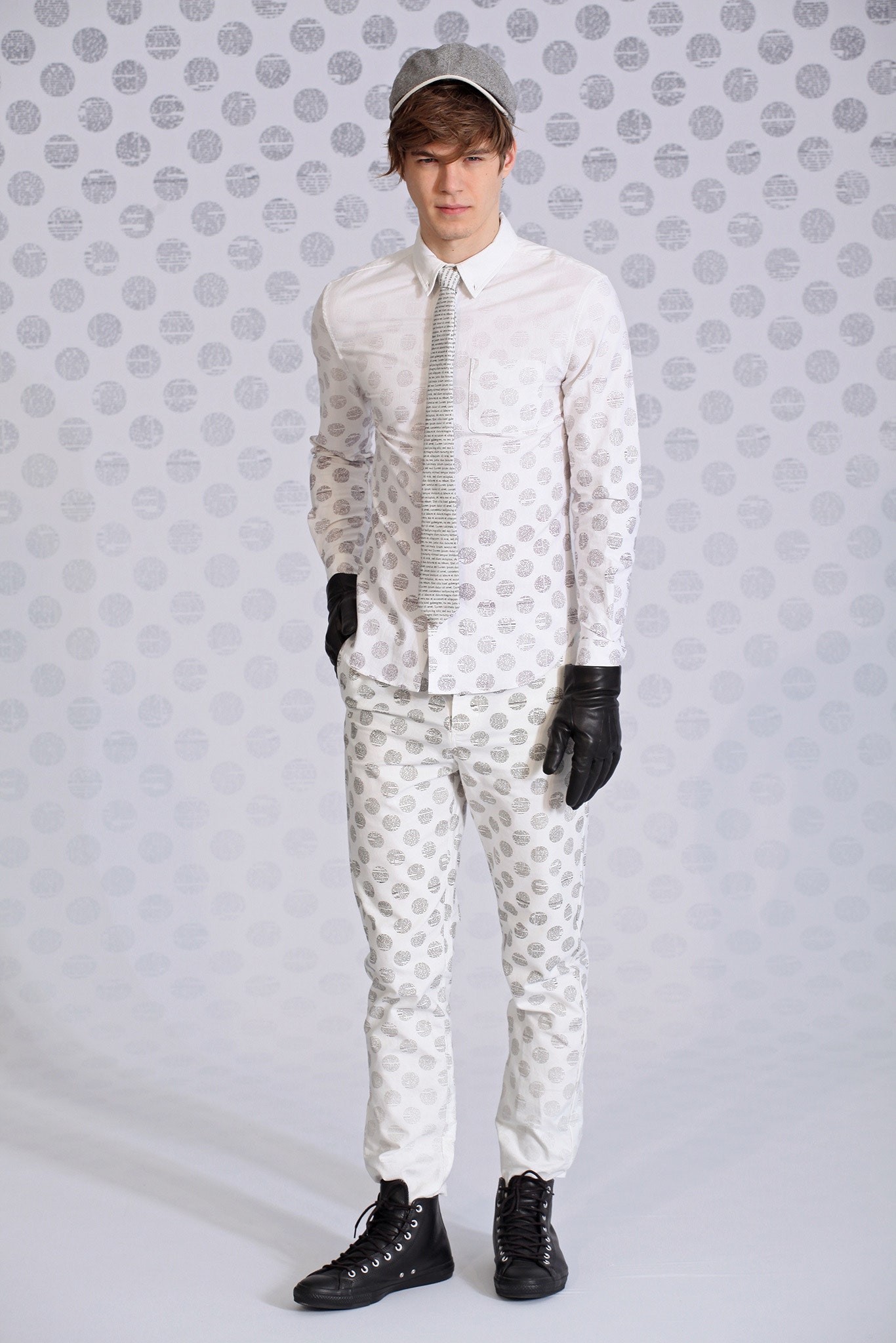 white printed shirt and pants