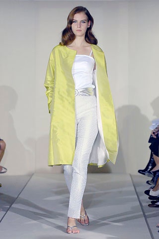 yellow silk coat with white top