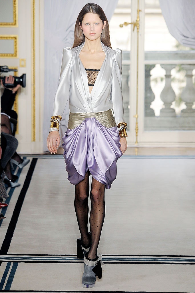 fitted purple silk mini dress