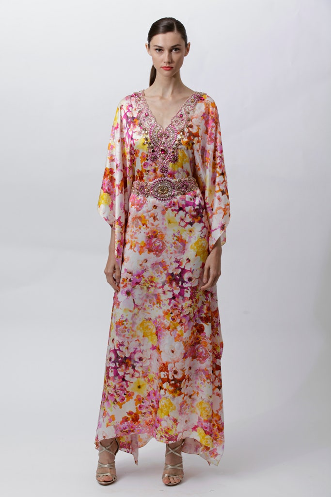 floral embroidered maxi gown