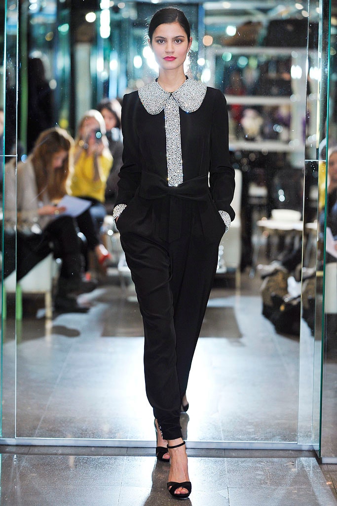 black silk fitted jumpsuit