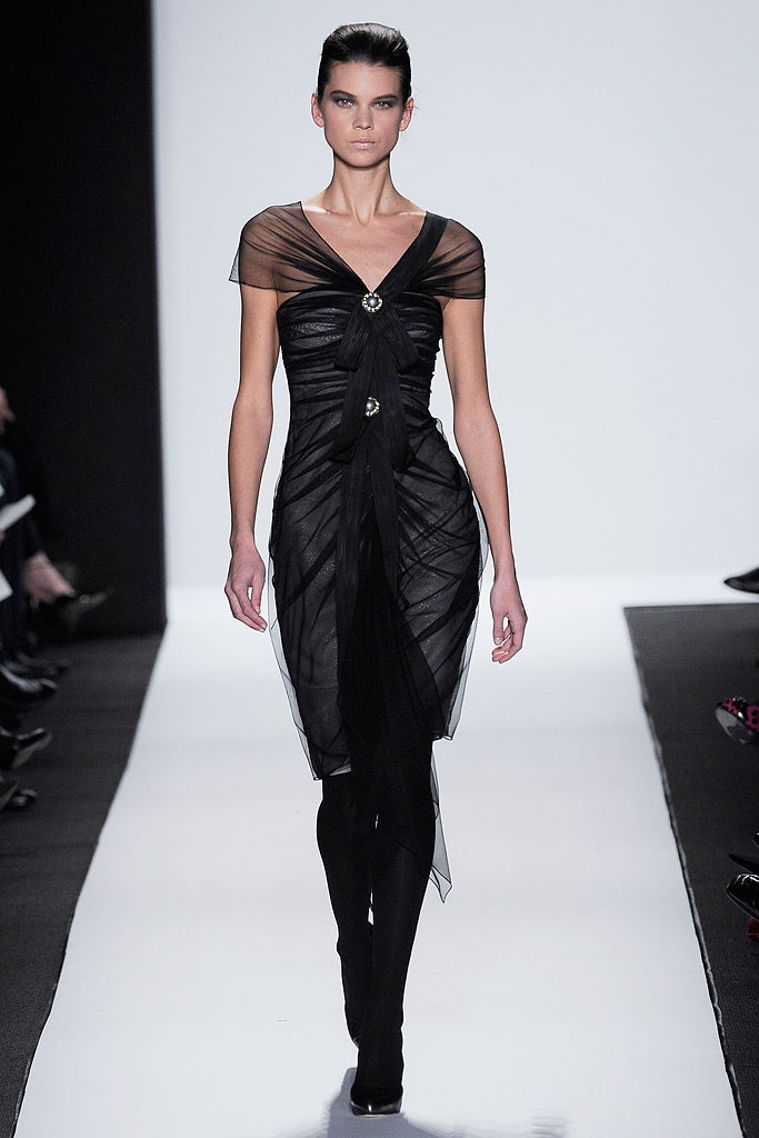 black sheer draped midi dress