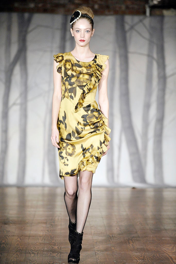 yellow floral ruffled satin midi-dress