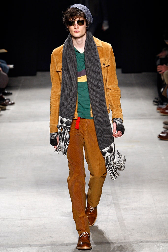 brown suede jacket with green top