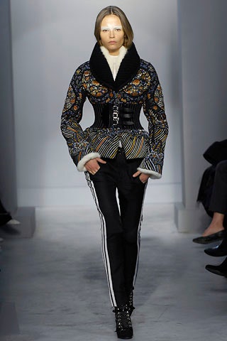 fitted multi-colored embroidered jacket with slim pants