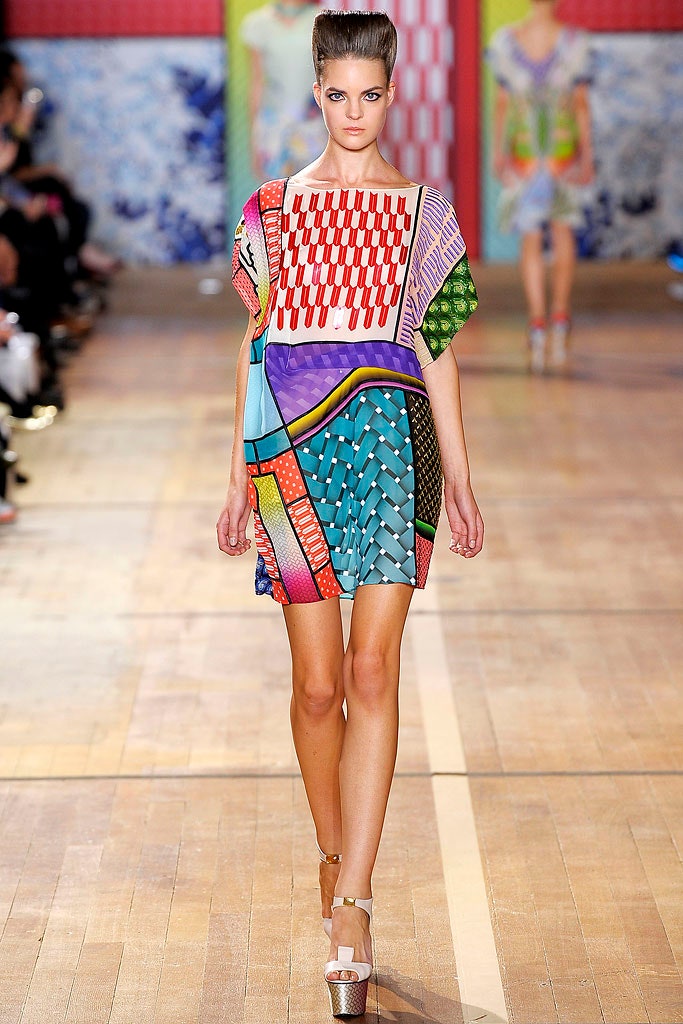color-blocked mini dress
