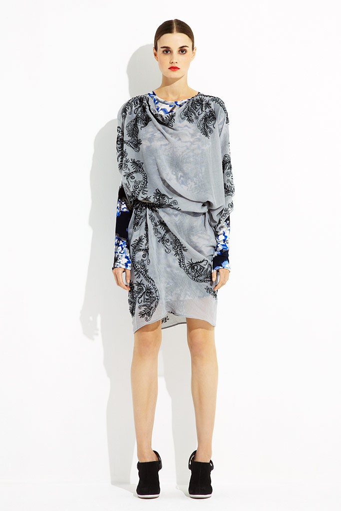 gray printed relaxed dress