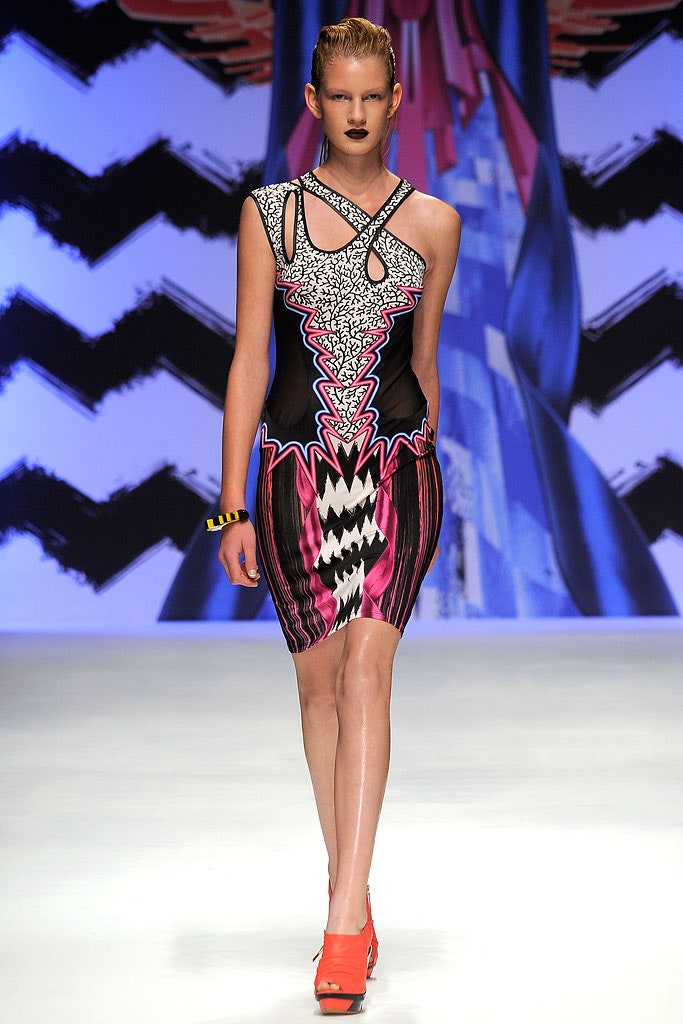 fitted mini dress with prints