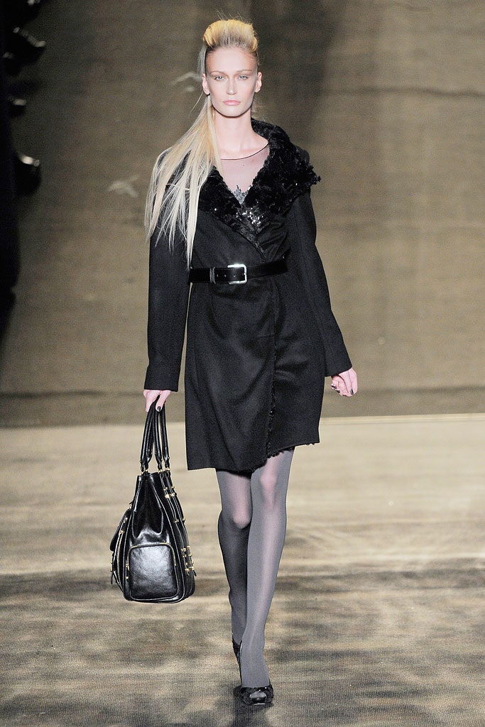 fitted black silk coat