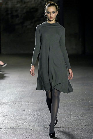 gray long-sleeve midi dress
