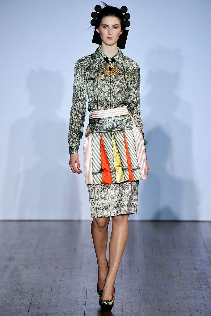 printed shirt-dress with pleated skirt