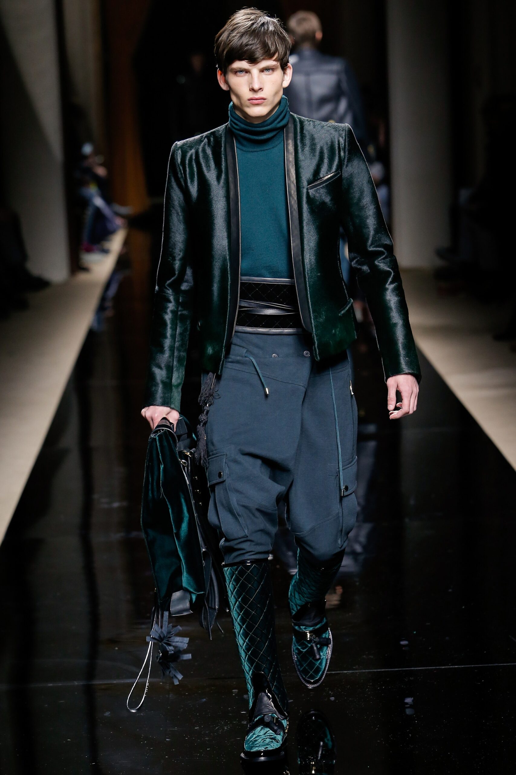 black and green fitted jacket