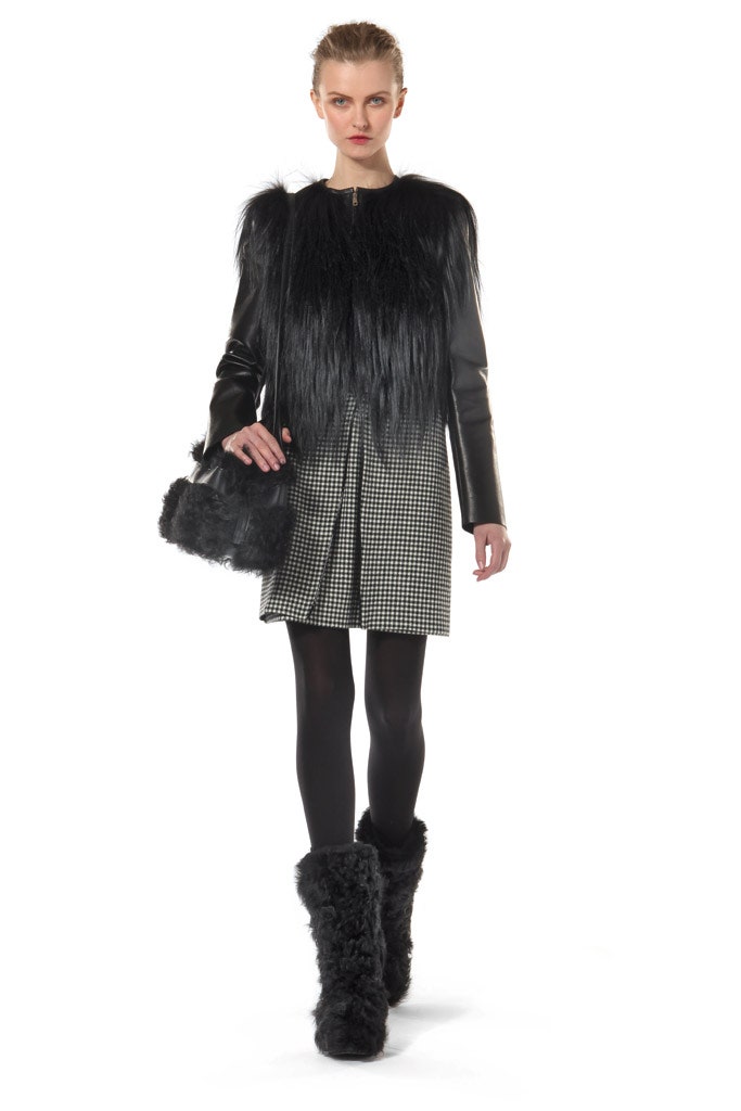 black fur boots