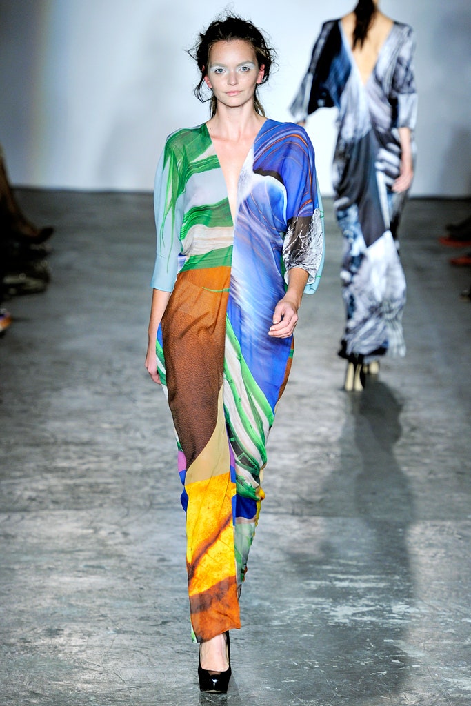 colorful silk maxi dress