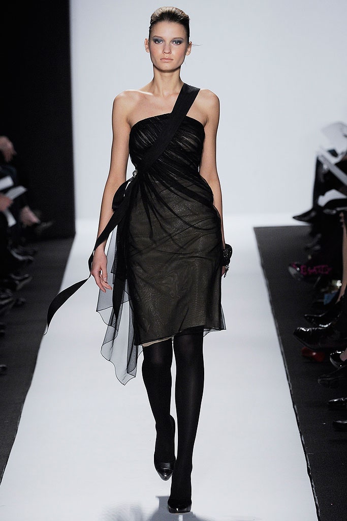 black silk asymmetric dress