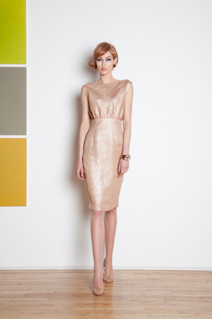gold sequin fitted dress