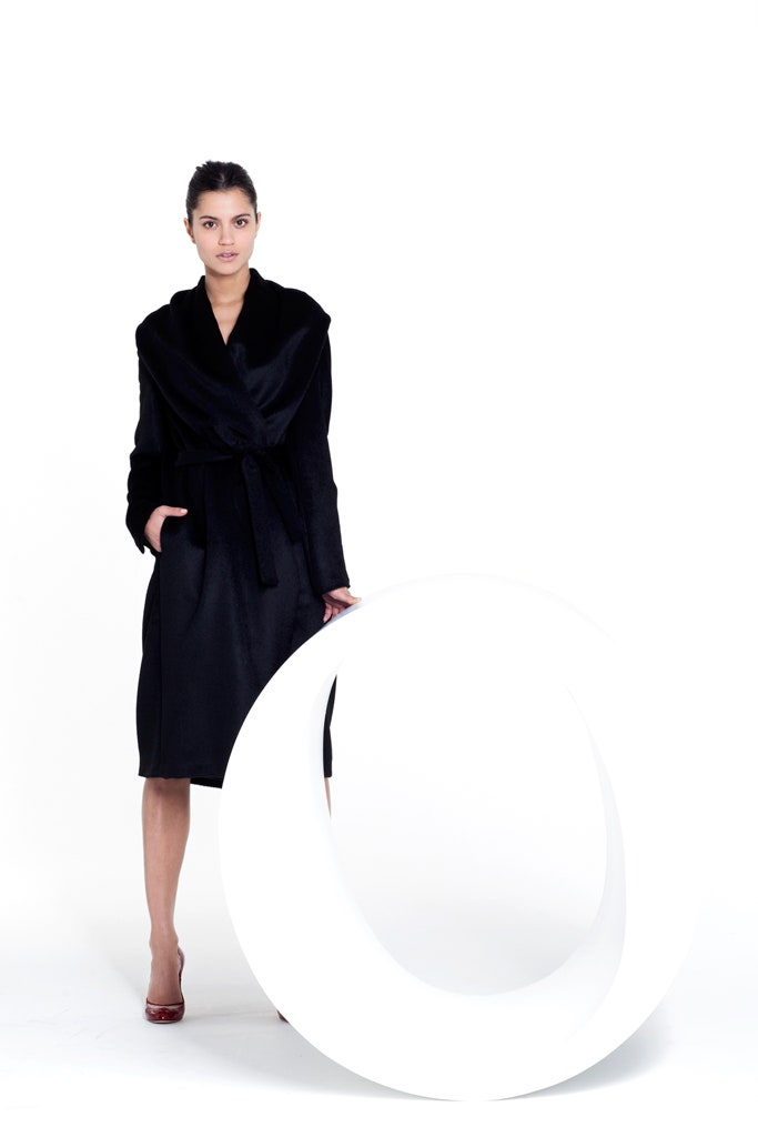 black belted wool coat