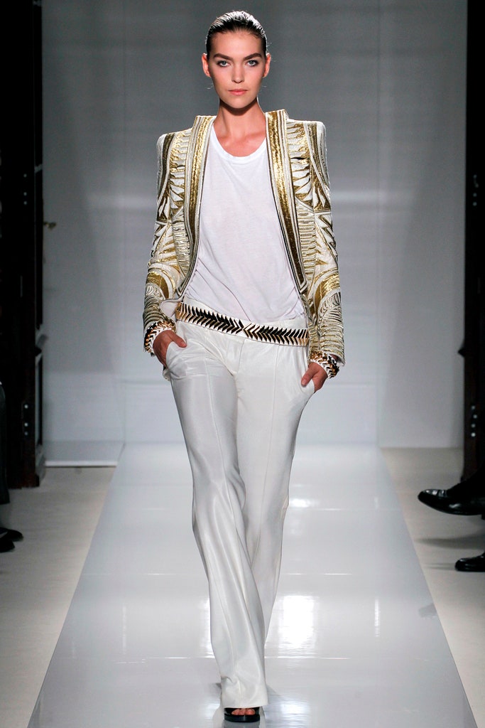 white silk blazer with gold embroidery