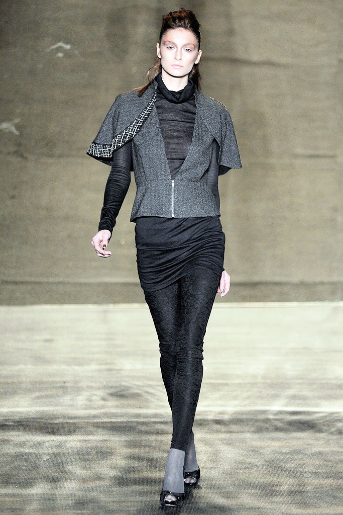 black fitted top and pants