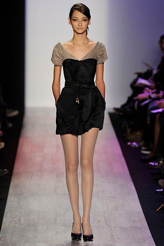 black and beige fitted mini dress