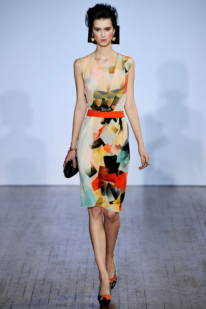 multi-colored silk sleeveless dress