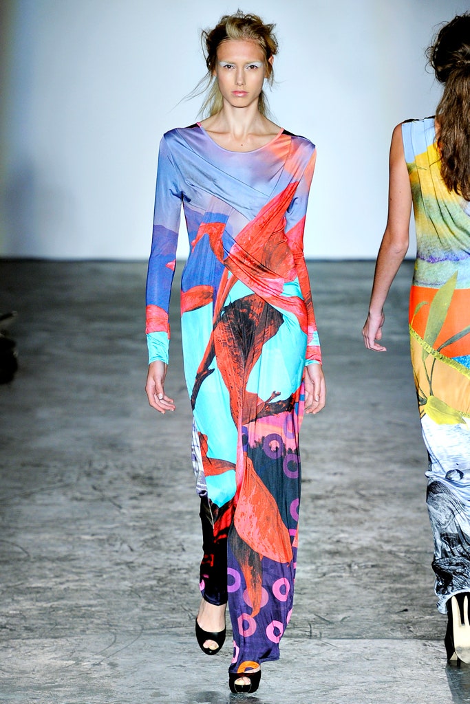 multi-colored flowing maxi dress