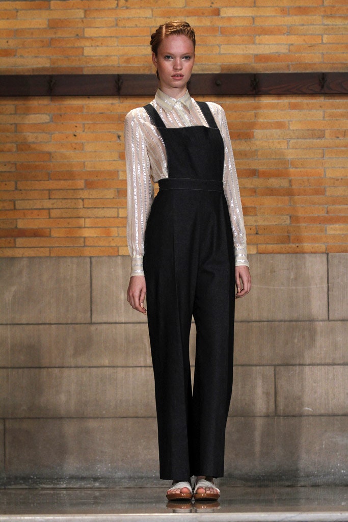 black unknown sleeveless square-neck tailored wide-leg jumpsuit