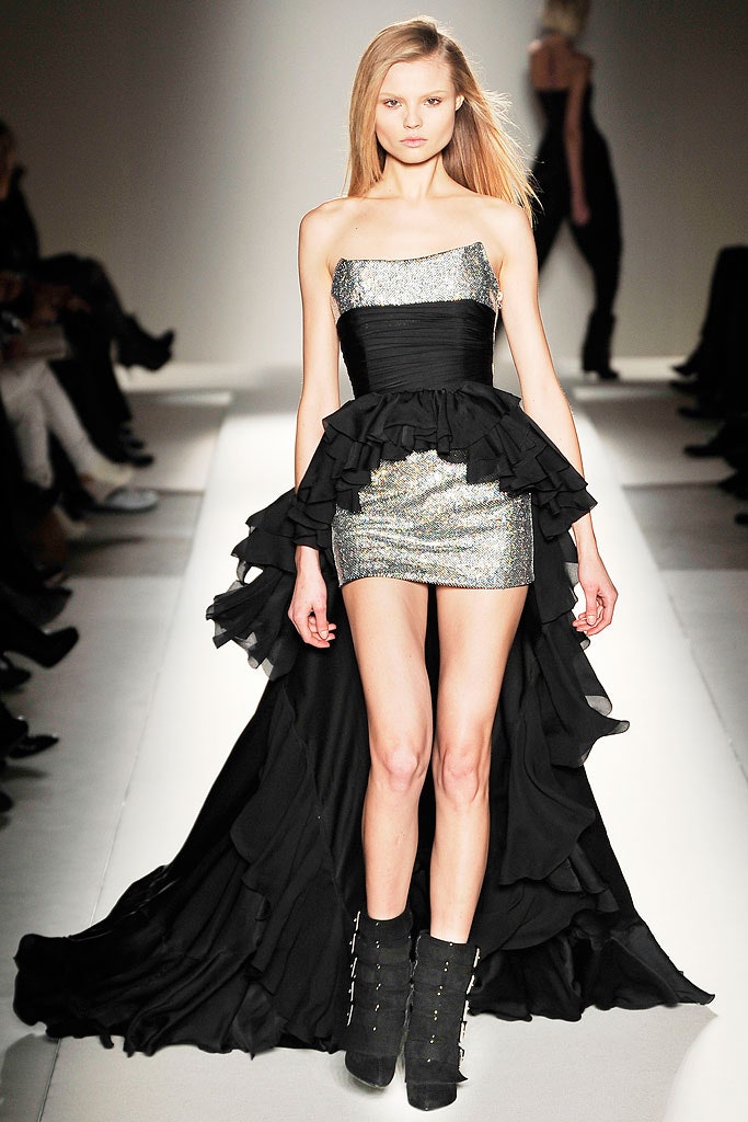 black and silver strapless dress