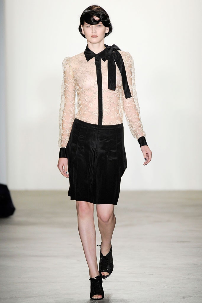 ivory lace blouse with bow
