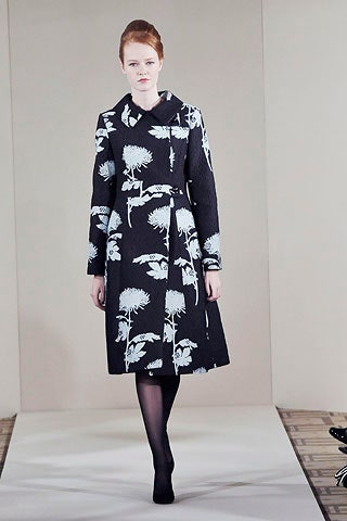 black and white printed coat