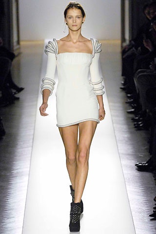 fitted white mini-dress