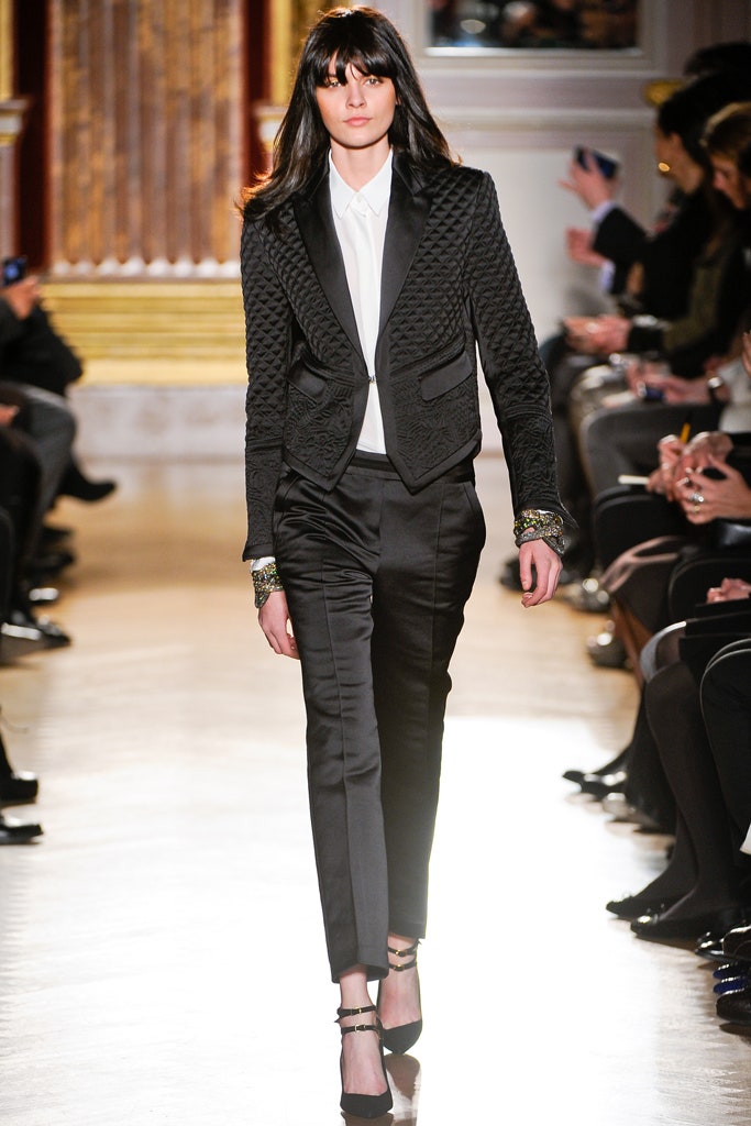 black tailored blazer and pants