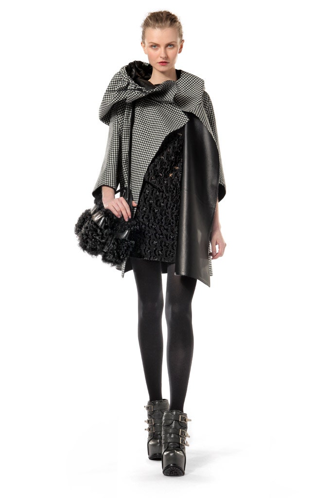 black and white layered cape