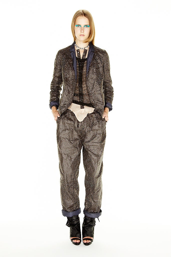 gray tailored blazer with layered top