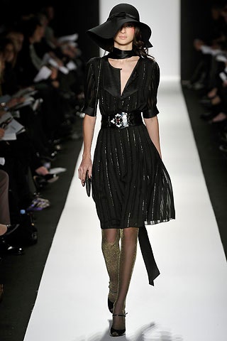black silk short-sleeve v-neck fitted pleated belted dress