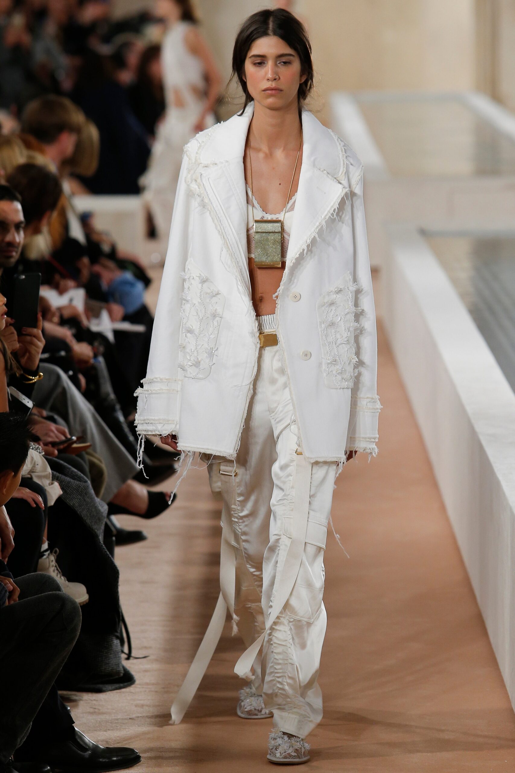 white relaxed jacket with fitted top