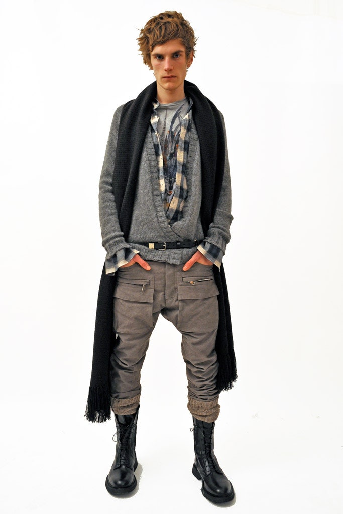 gray relaxed sweater with cargo pants
