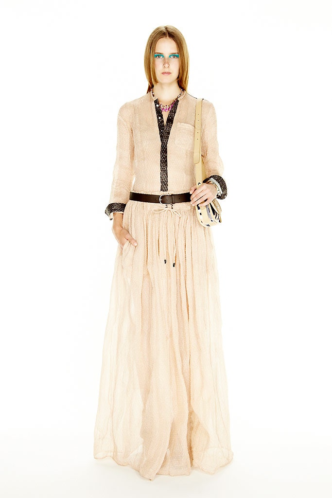 beige silk pleated maxi dress