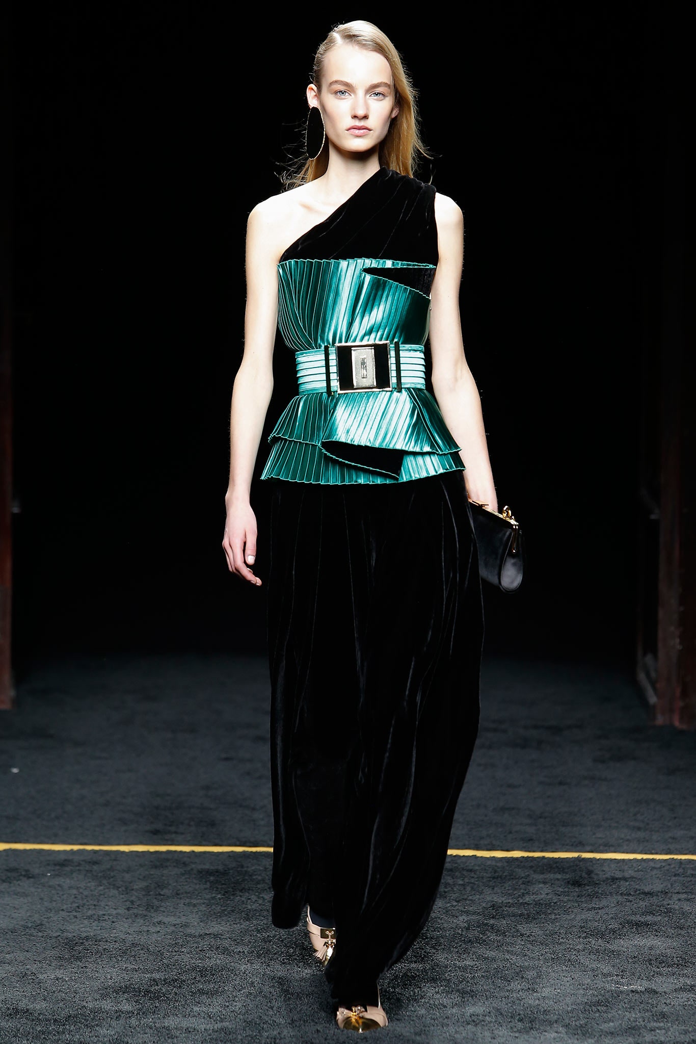 black velvet asymmetric dress