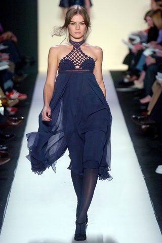 blue chiffon halter dress