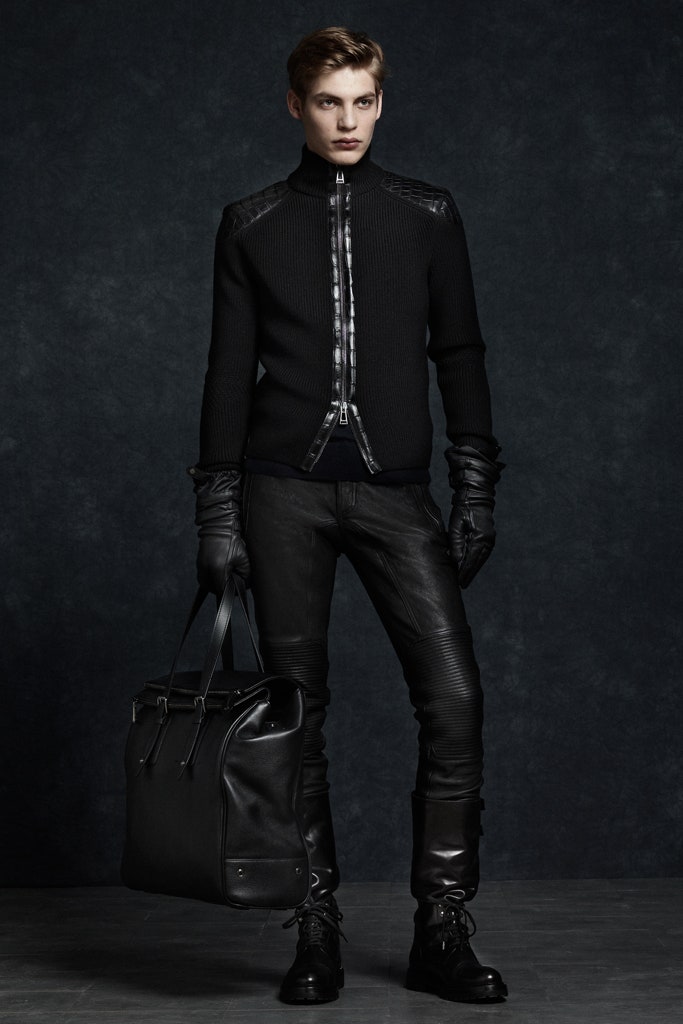 black ribbed zip-up turtleneck sweater