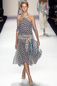 blue and white printed midi dress