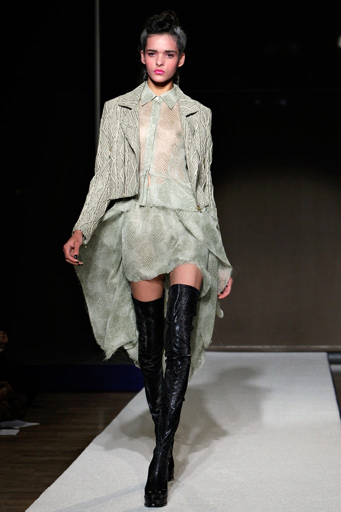 beige chiffon long-sleeve collared animal-print sheer flowing shirt