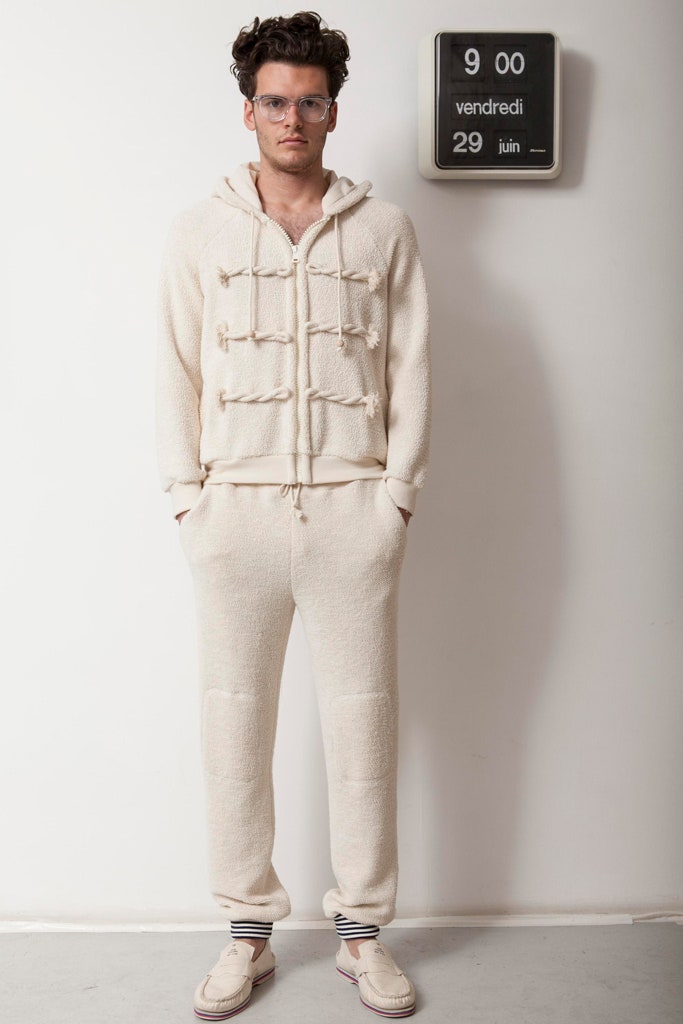 white relaxed hoodie and pants