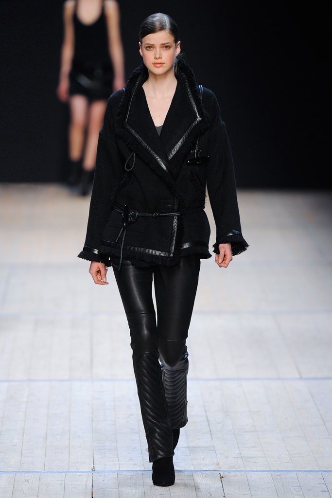 black relaxed jacket and fitted pants