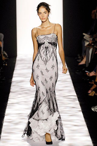 black and white embroidered gown
