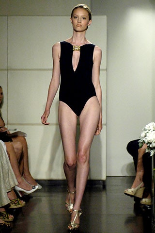 black fitted swimsuit